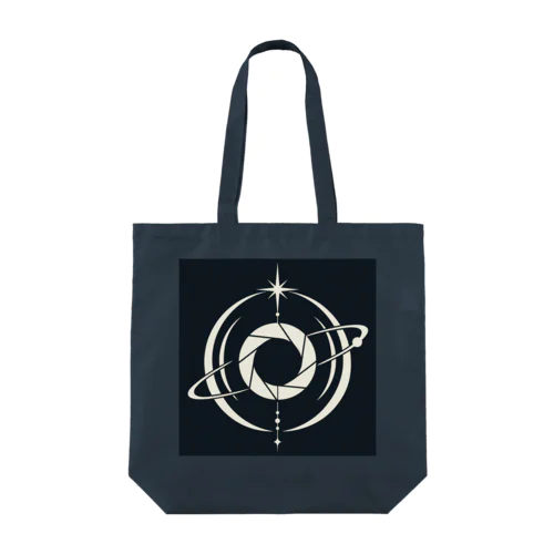 Tas lipat biru tua dengan kantong penyimpan dan logo Absent Observer